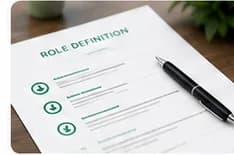 Role definition document with pen on a desk