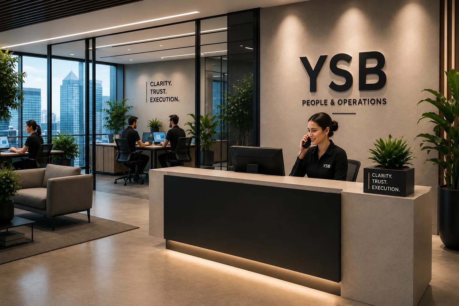 YSB Reception Desk with Staff