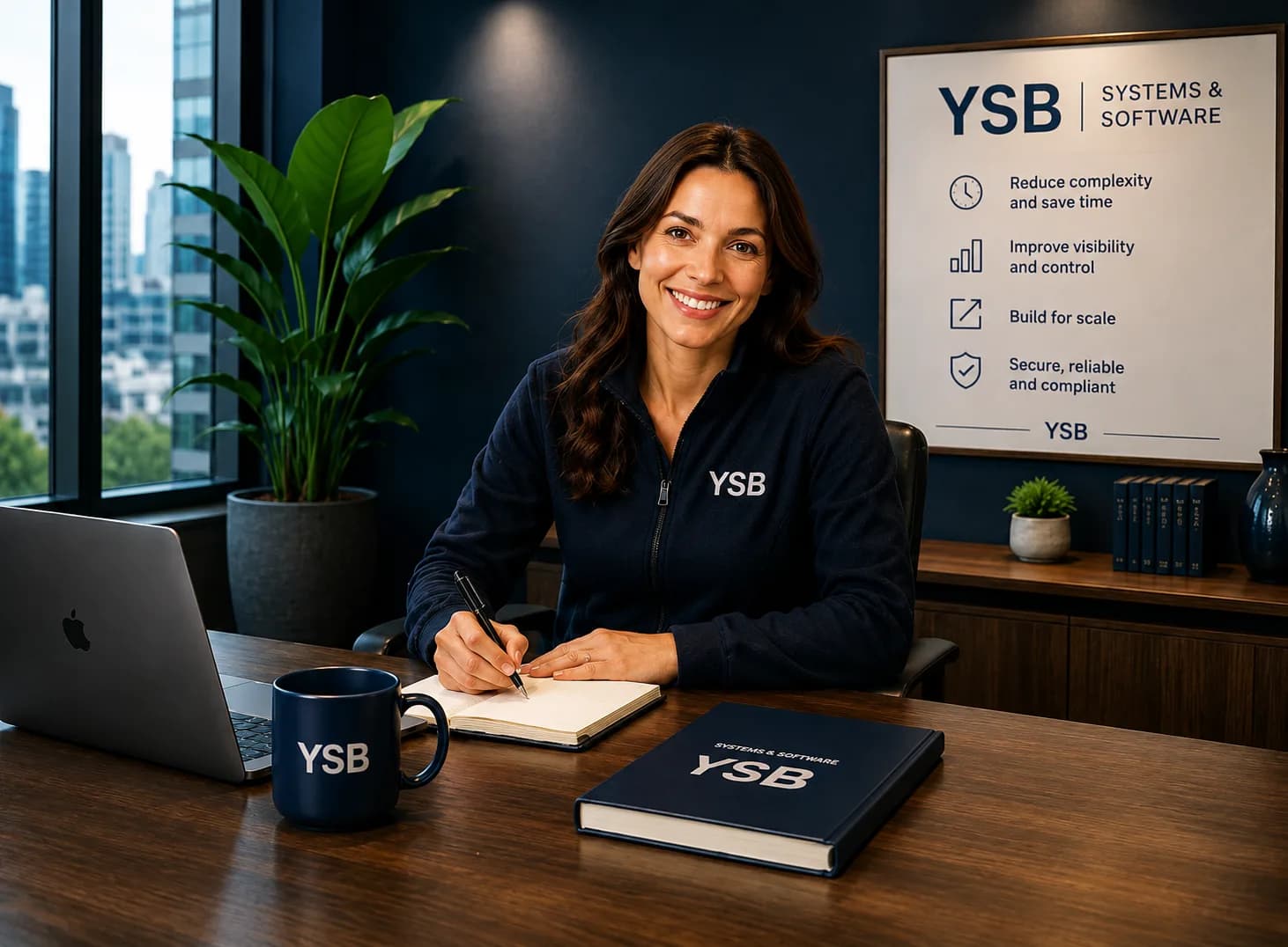 Smiling professional technical support manager