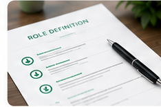 Role definition document with pen on a desk